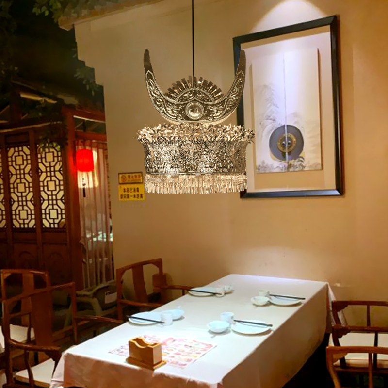 特色民族餐厅餐饮酒店铝材吊灯饭店餐桌火锅店创意主题异形装饰灯