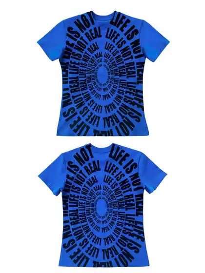 CHAI (Chāi) False Life Original Niche Design 300G Casual Versatile American-Style Slim-Fit Blue Short Sleeve T-Shirt