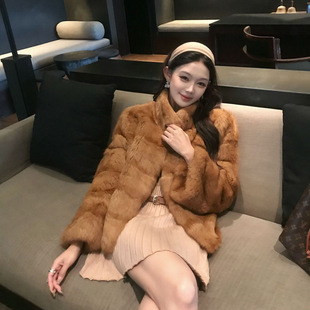 实拍新款皮草年轻冬季立领兔毛外套短款小女人洋气气质款毛外套