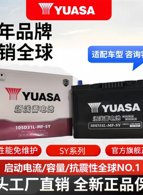 汤浅YUASA蓄电池105D31L-MF-SY启动电瓶适配雷克萨斯丰田皇冠江铃