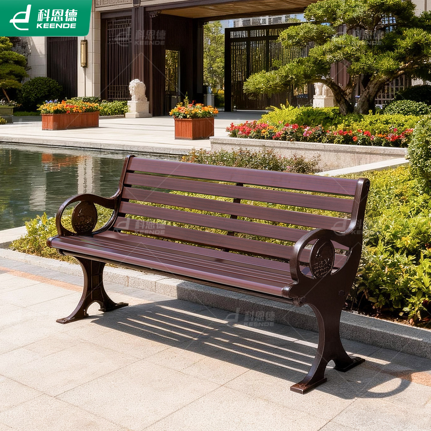 公园户外长椅双人休闲室外防腐木椅子靠背椅凳商业街防晒公园椅