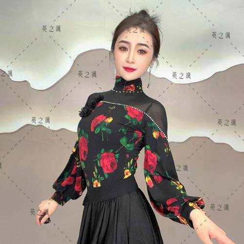 灯笼袖摩登舞跳舞连体衣