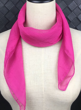 薄款护颈丝巾女春秋小方巾70x70纯色时尚洋气百搭小领巾装饰围巾