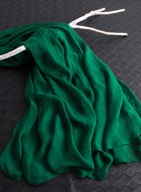 超大墨绿色丝巾女妈妈长款纯色围巾披肩春秋冬季护颈百搭薄款纱巾