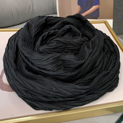 黑色棉麻围巾洋气时尚女夏季