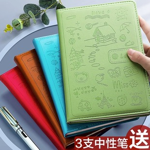 学习文具A6笔记本子文具加厚胶套记事本日记本手账本便携装口袋袖珍小本子小清新简约大学生批发闪光