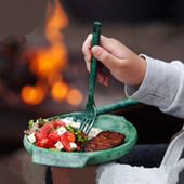 芬兰Kupilka户外休闲K44大餐盘 叉勺野餐露营环保餐具套装 北欧风