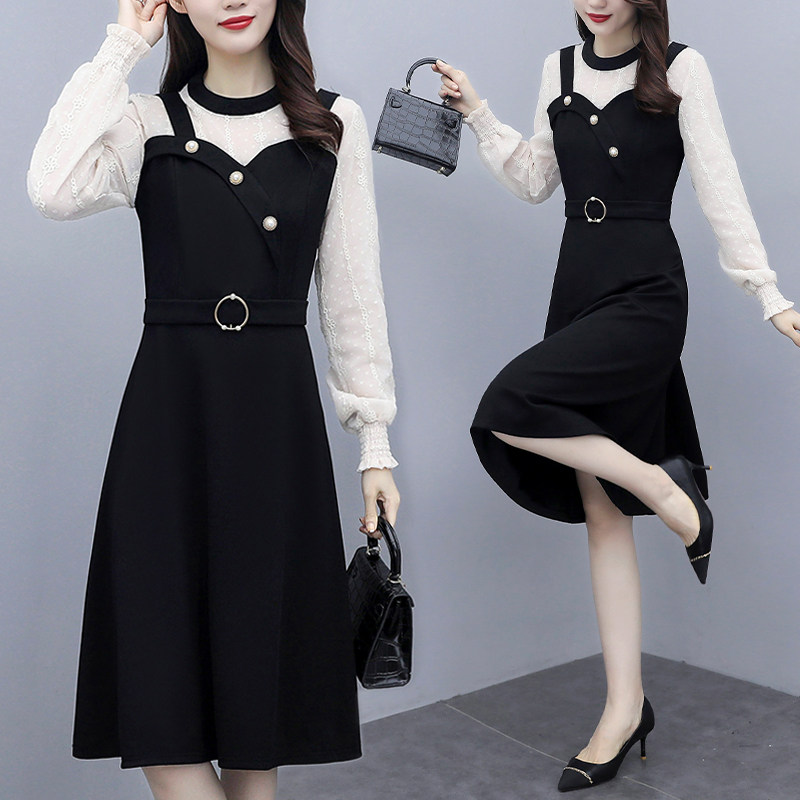 大码女装胖MM韩版修身显瘦背带裙子时尚小香风长袖连衣裙2021新款|msdalam kategori Butik wanita / wanita, wanita saiz besar - dari Buy2taobao.com untuk memberikan perkhidmatan ejen Taobao profesional membeli