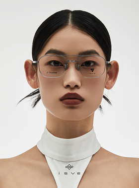 iSVE轻巧显脸小全框双梁近视眼镜架 商务百搭简约光学眼镜JS21306