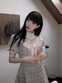 小个子六片裁显瘦a字短 原创设计格子连衣裙女夏季 muggle studio