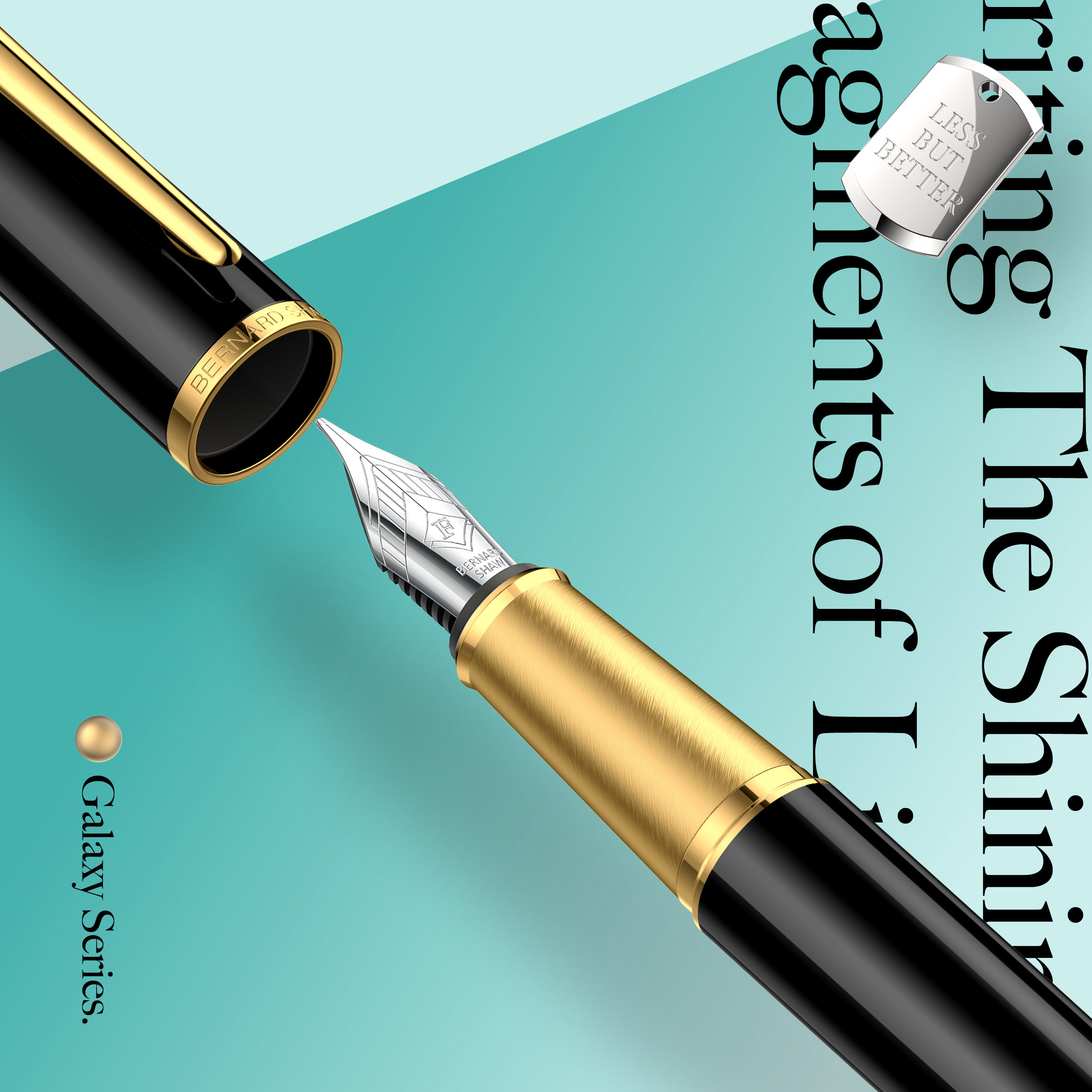 萧伯纳钢笔星耀曜夜黑金墨水笔商务男士高档定制女生精致礼物刻字