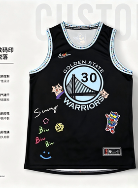 库里球衣蜡笔小新卡通篮球服定制