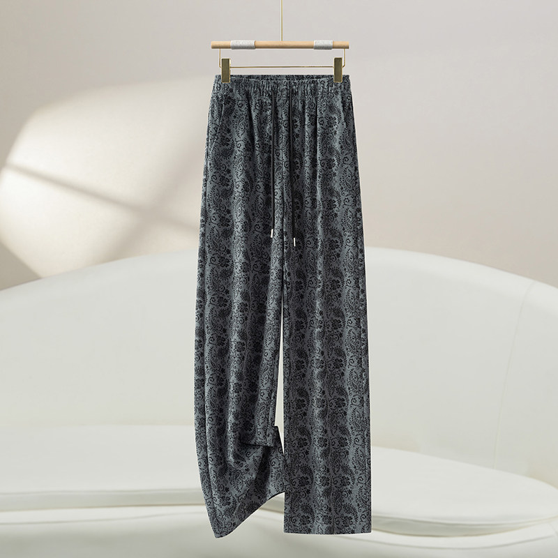 直筒裤家居裤休闲裤高腰阔腿裤外穿春秋新款印花,女装/女士精品,休闲裤,淘宝优惠券,粉丝福利购,淘宝优惠卷