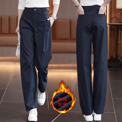 秋冬加绒女款工装裤2025新款爆款今年流行军绿色显瘦休闲裤子