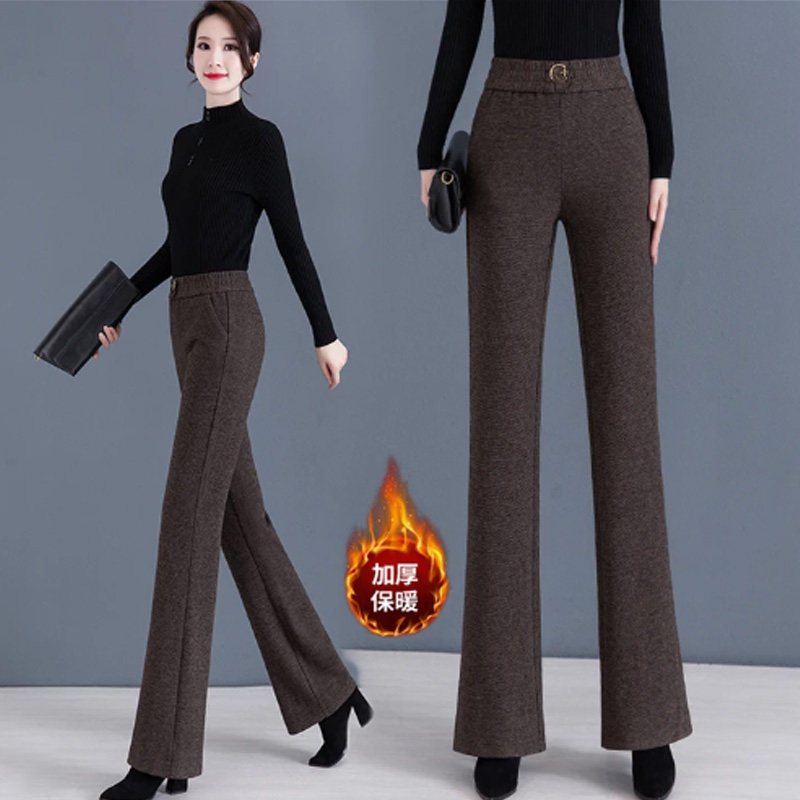 加厚羊毛呢喇叭裤女秋冬季2025新款高腰垂感阔腿裤显瘦微喇长裤子,女装/女士精品,休闲裤,淘宝优惠券,粉丝福利购,淘宝优惠卷