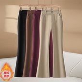 加绒气质微喇西装 高腰休闲女裤 子女秋冬2025新款 裤 爆款 九分喇叭裤