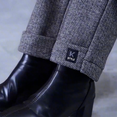 今年流行的爆款裤子女2025新款春秋款小个子洋气九分毛呢子阔腿裤