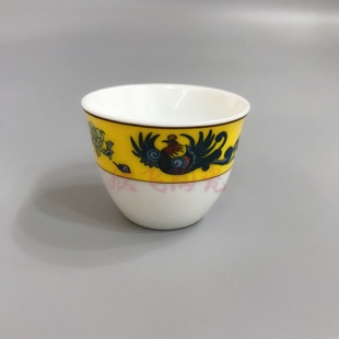 湖南醴陵群力酒杯釉下五彩百鸟朝凤陶瓷ZEX容量约40ml一级品 复古