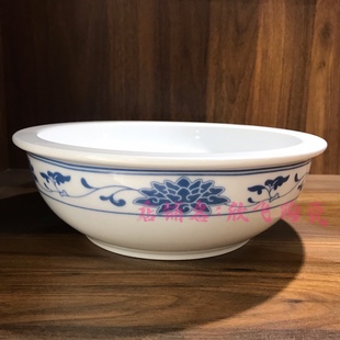 醴陵群力青花复古陶瓷加厚大汤碗大碗汤钵家用139陶瓷餐具可微波