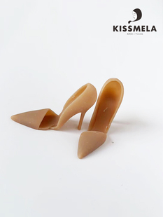 KISSMELA2023原创六分娃娃自立树脂高跟鞋分左右脚可DIY上色鞋胚