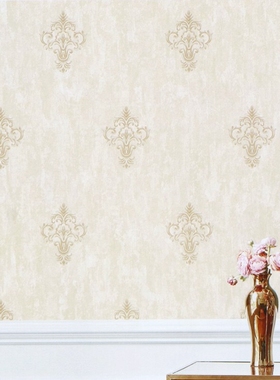 无纺布立体压花欧式小花墙纸 卡其色浅灰色简欧壁纸 米色浅绿色