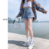 Джинсовая юбка, шорты, летние тонкие модные штаны, коллекция 2023, А-силуэт, свободный крой, высокая талия