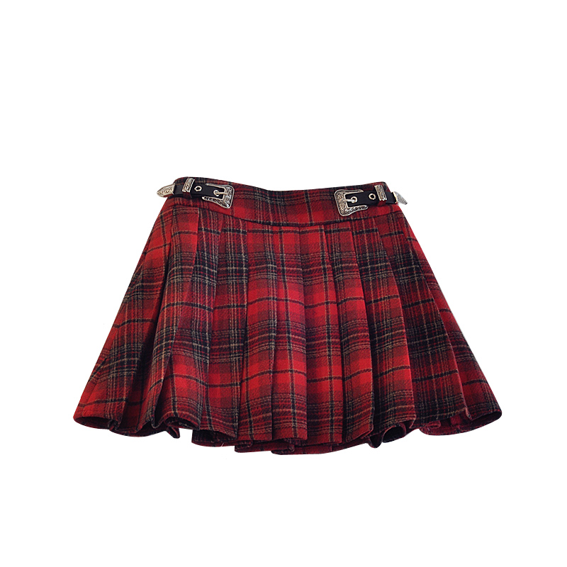 百折裙裙裤羊毛洋气女童半身裙