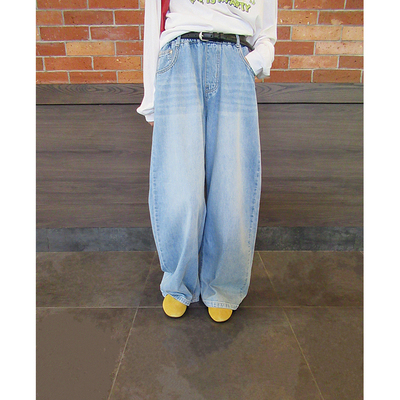 2026儿童牛仔裤女童弯刀阔腿裤