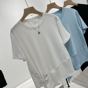 棉质不规则扭结T恤Q143 淘到商场119 捡漏 非平替
