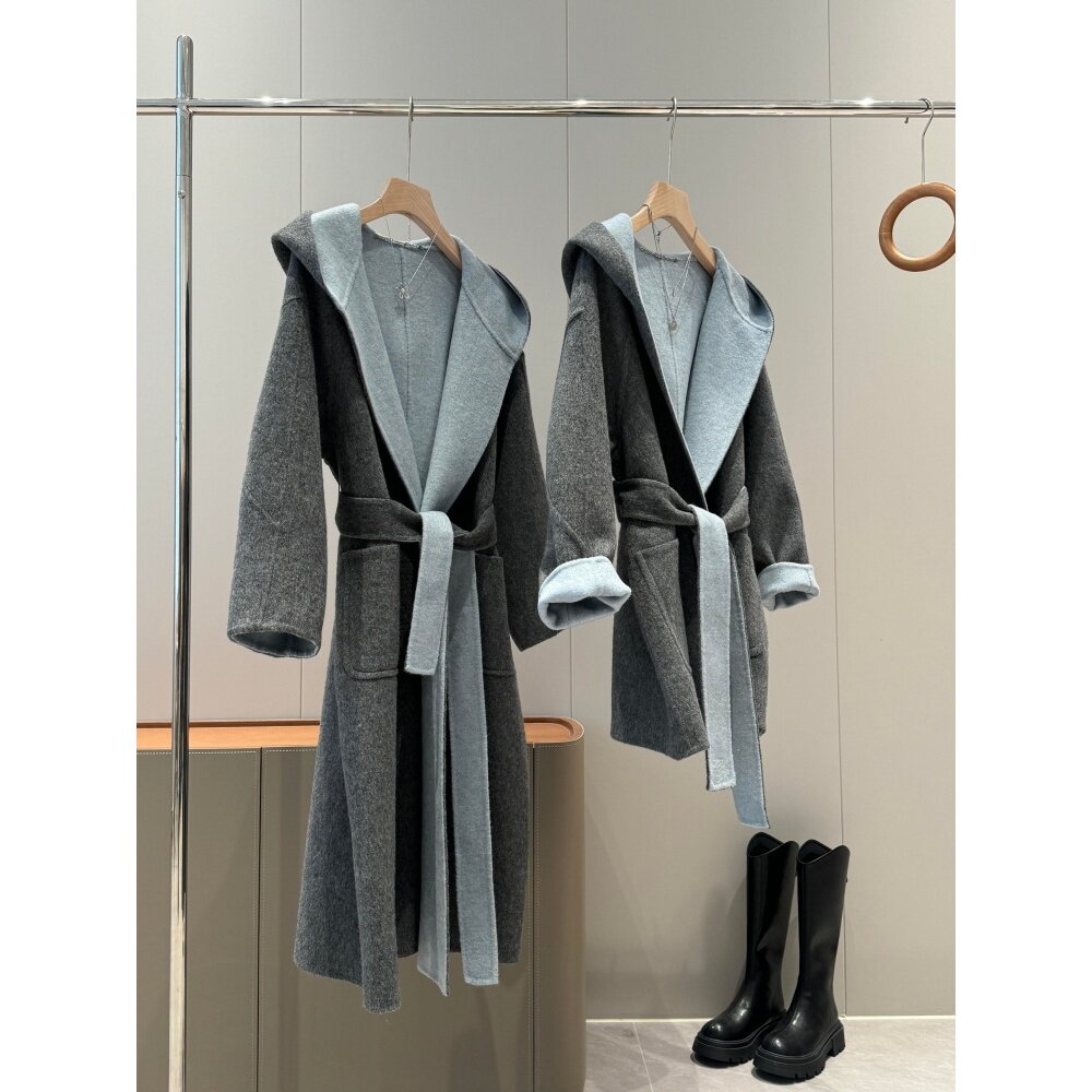 精品单捡漏！同品质700+撞色浴袍款双面呢大衣T674