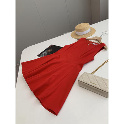 新款！不用等降价！门店249无袖连衣裙简约大气高级感小红裙R192