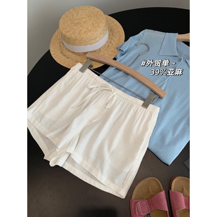 P919 含30亚麻休闲短裤 捡漏 淘到国外129