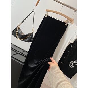 捡漏 显瘦丝绒半身裙U203 淘到国外179