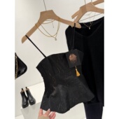 捡漏 淘到国外商场360 褶皱肌理感收腰吊带T512