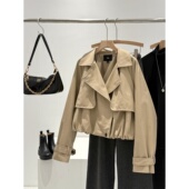 新款 大翻领风衣外套Y666 商场549～短款 捡漏 100棉