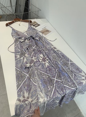 捡漏！省钱！淘到国外商场200+性感浪漫印花吊带裙开叉连衣裙k222