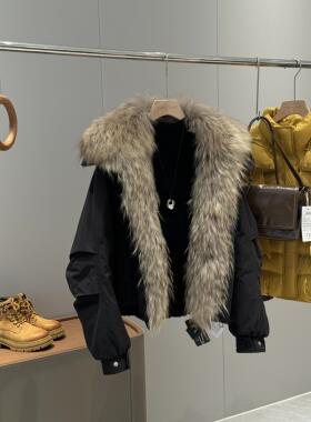 精品单捡漏！90绒！同品质1.3k+貉子毛皮羽绒服T141