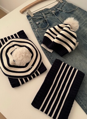 捡漏！淘到国外商场169+条纹撞色针织帽围脖T611