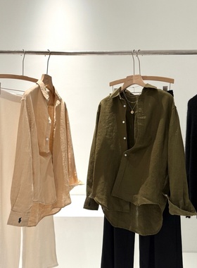 平价定制！100亚麻！同品质699宽松休闲衬衣宽松亚麻长袖衬衫R423