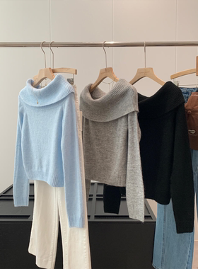 捡漏！淘到门店249+设计感套头衫一字肩翻领针织衫R870