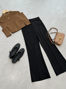 68.6醋纤！好品质巨显瘦～同品质349+！宽松阔腿裤微喇西装裤R433