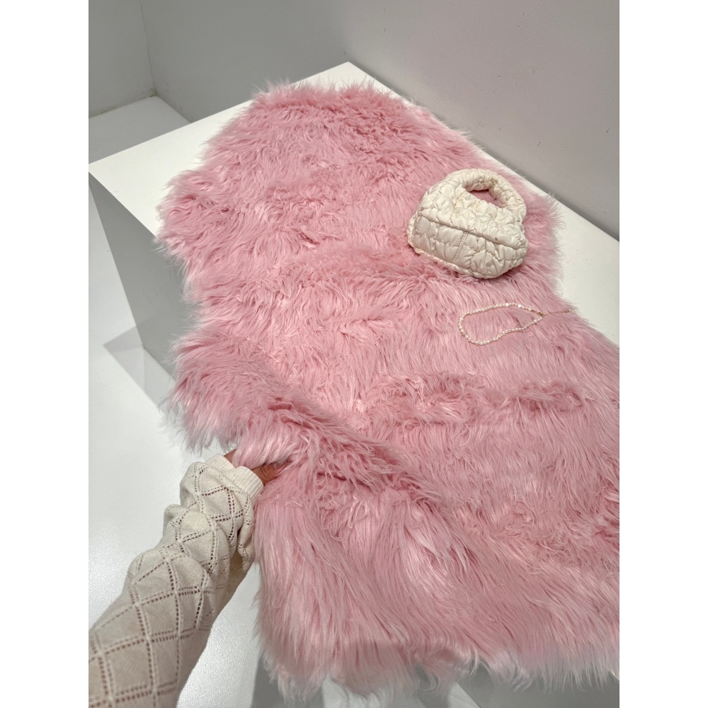 捡漏！淘到国外商场219+粉色环保皮草毛毯T317