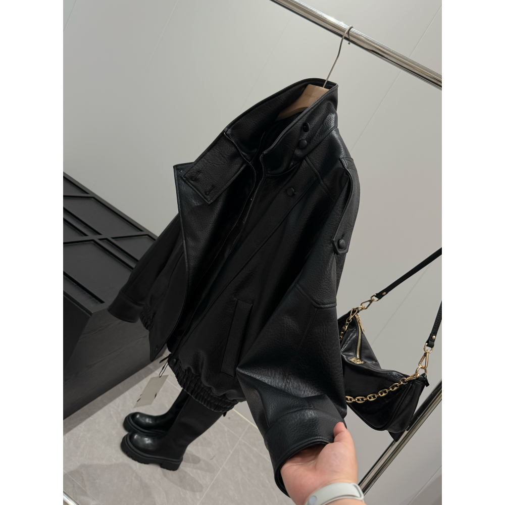 捡漏！淘到门店649立领皮质夹克外套S757