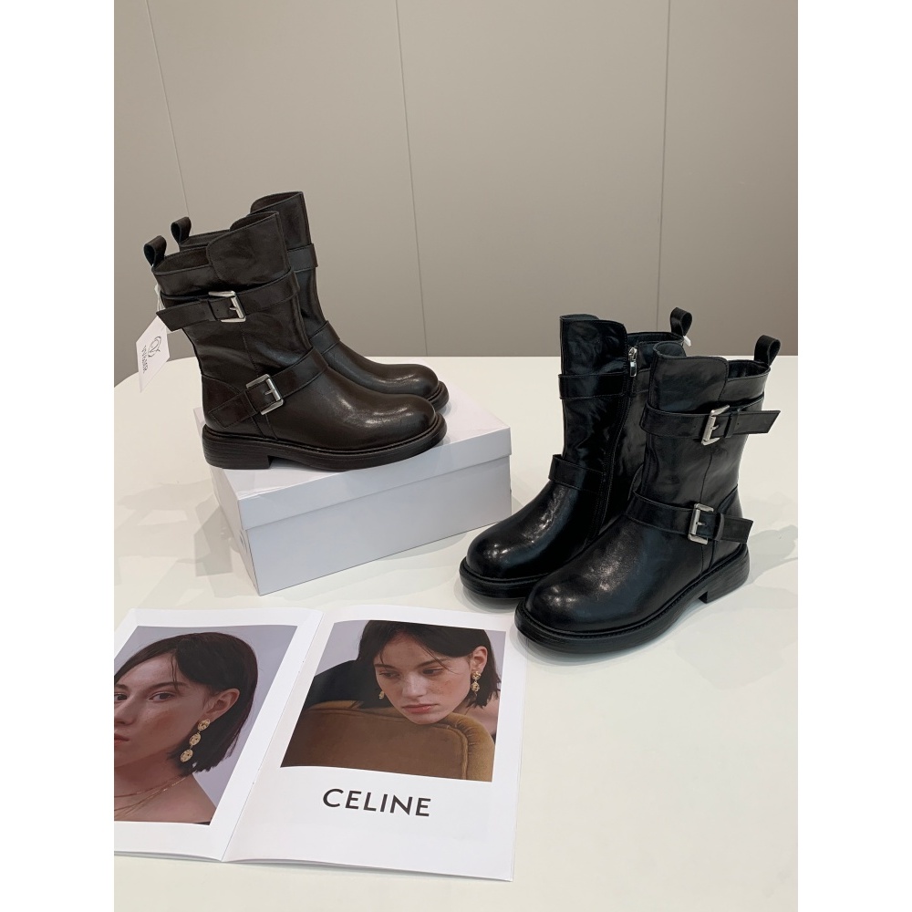 捡漏！淘到线下300+真皮带扣侧拉链加绒骑士靴T100