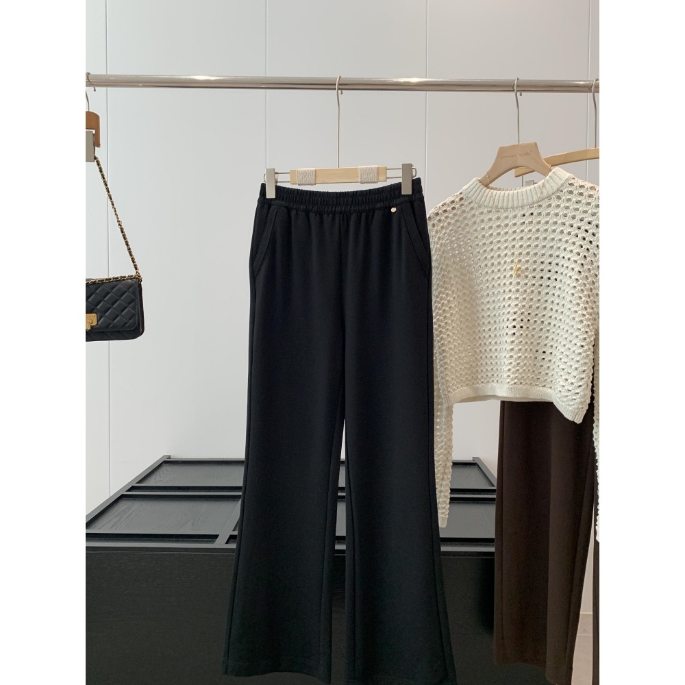 捡漏！淘到门店299垂感松紧腰长裤宽松阔腿裤女裤微喇休闲裤R502