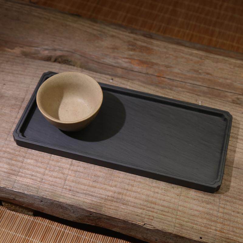 长方墨盘壶承/歙砚老坑水波纹原石砚台迷你砚石茶盘墨碟籽料端砚