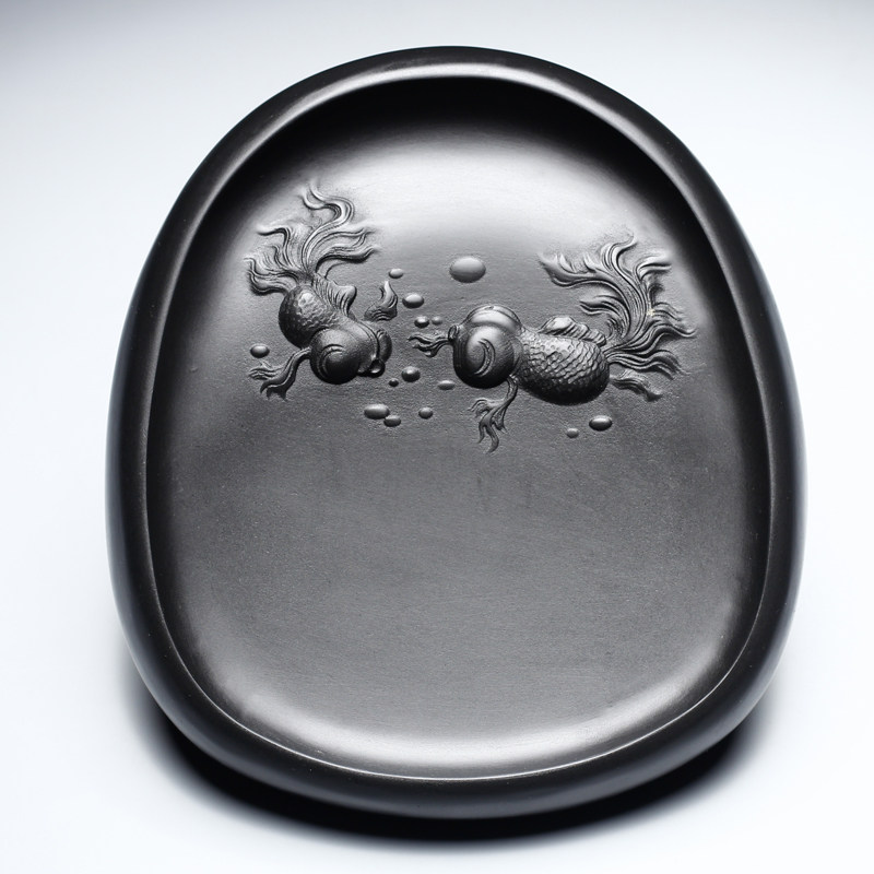 金玉满堂 国家非遗安徽手工砚台老坑端砚天然原石磨墨楷书砚台墨池 文