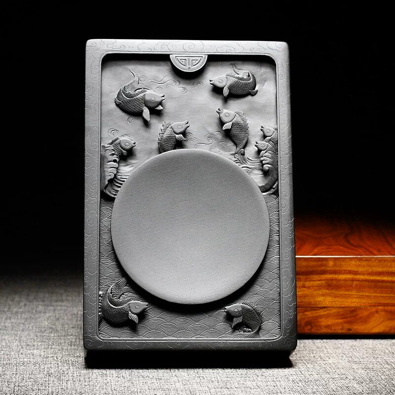 国家非遗安徽歙砚 金玉满堂 孤品砚台一物一拍老坑乌钉罗纹金晕天然原石手工雕刻文房四宝书法国画收藏送礼