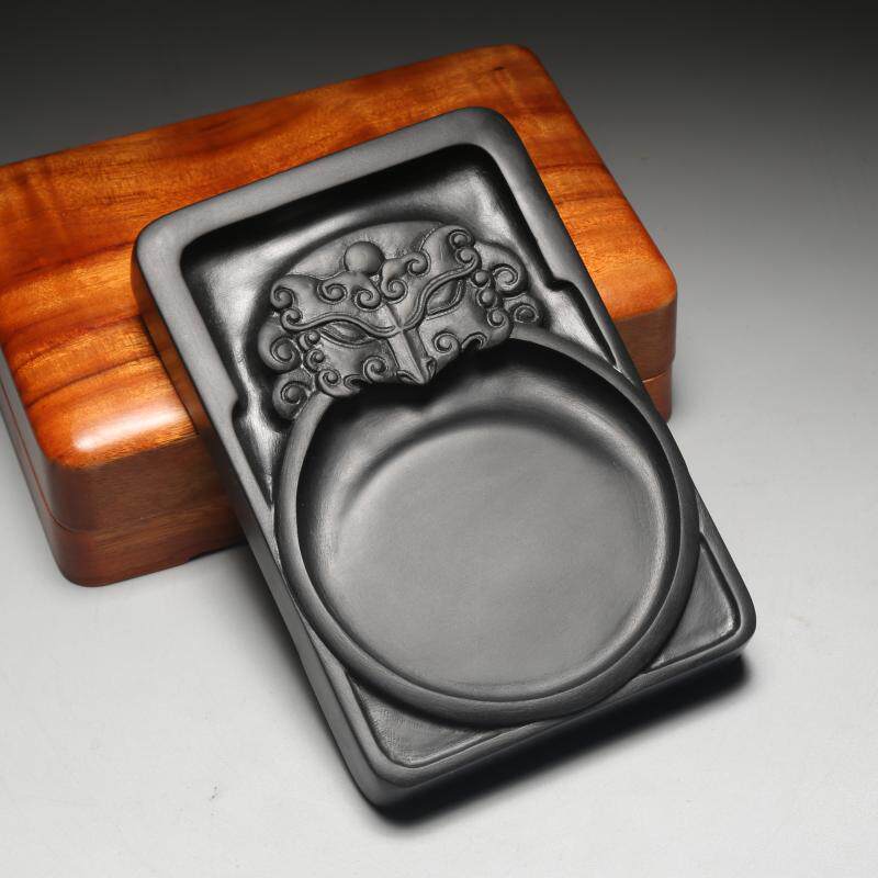 老坑黑龙尾原石歙砚 艺术徽州仿古素砚 文房四宝实用收藏礼品砚台成人