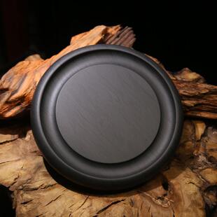 歙砚水波纹 茶托砚 原石砚台多功能圆砚当人迷你茶盘茶海砚石茶台文房四宝圆形端砚老坑砚台墨碟礼品砚